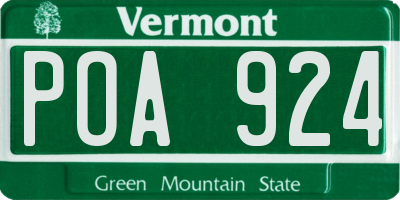 VT license plate POA924