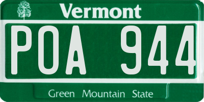 VT license plate POA944