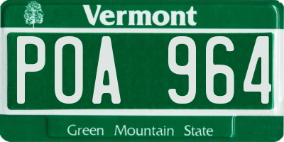 VT license plate POA964