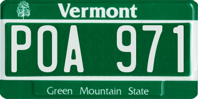 VT license plate POA971