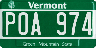 VT license plate POA974