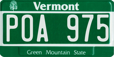 VT license plate POA975