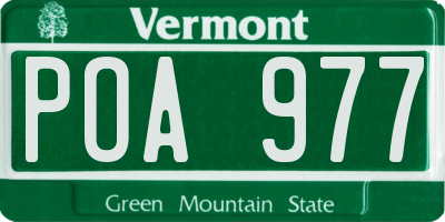 VT license plate POA977