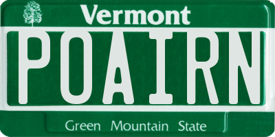 VT license plate POAIRN