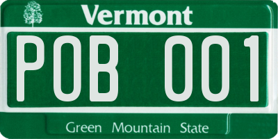 VT license plate POB001