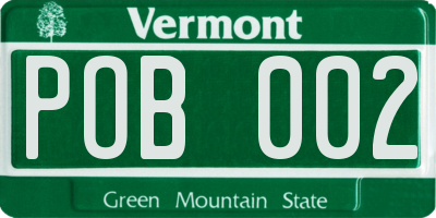 VT license plate POB002