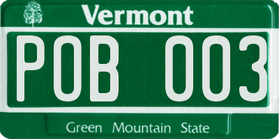 VT license plate POB003