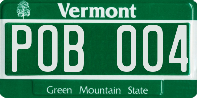 VT license plate POB004