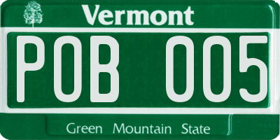 VT license plate POB005