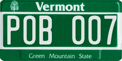 VT license plate POB007