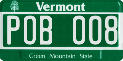 VT license plate POB008