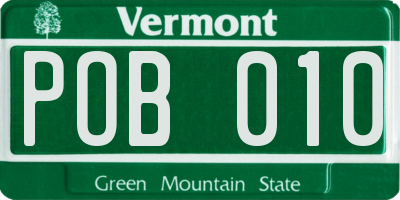 VT license plate POB010