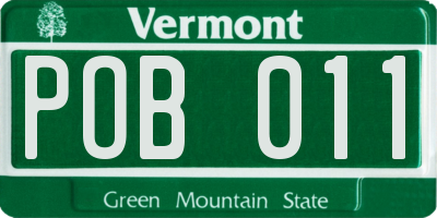 VT license plate POB011