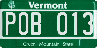 VT license plate POB013