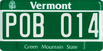 VT license plate POB014