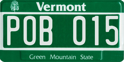 VT license plate POB015