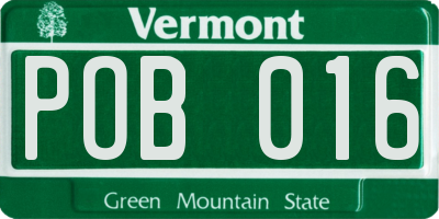 VT license plate POB016