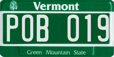VT license plate POB019