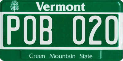 VT license plate POB020