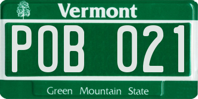 VT license plate POB021