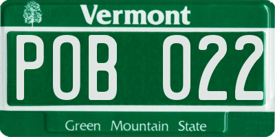 VT license plate POB022