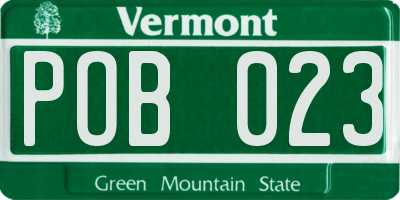 VT license plate POB023