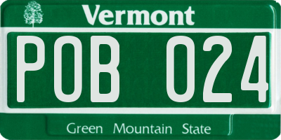 VT license plate POB024