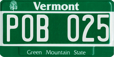 VT license plate POB025