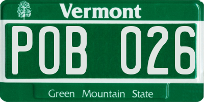 VT license plate POB026