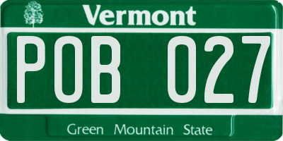 VT license plate POB027