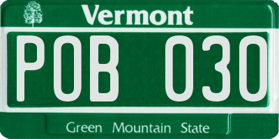 VT license plate POB030
