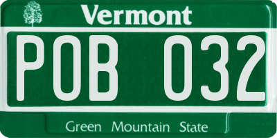 VT license plate POB032