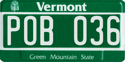 VT license plate POB036