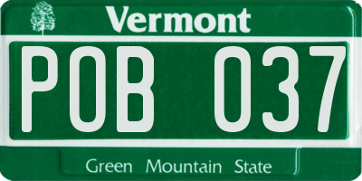 VT license plate POB037