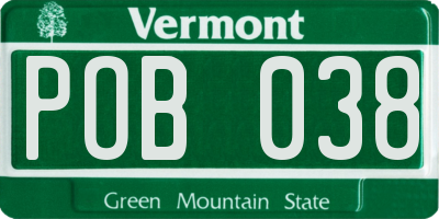 VT license plate POB038