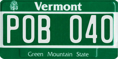 VT license plate POB040