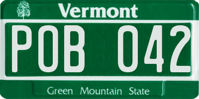VT license plate POB042