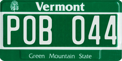 VT license plate POB044