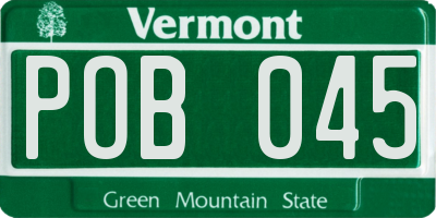 VT license plate POB045
