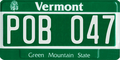 VT license plate POB047