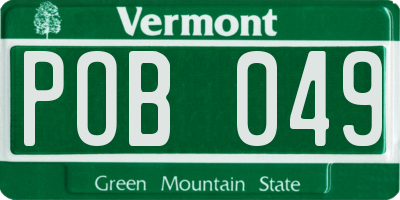 VT license plate POB049
