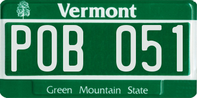VT license plate POB051
