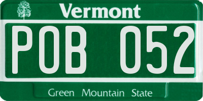 VT license plate POB052