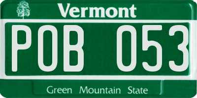 VT license plate POB053