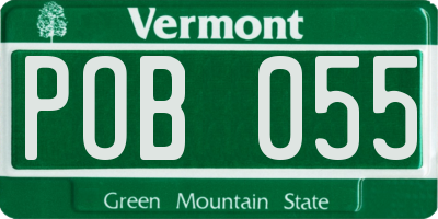 VT license plate POB055