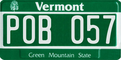 VT license plate POB057
