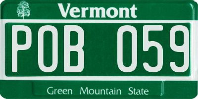 VT license plate POB059