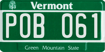 VT license plate POB061