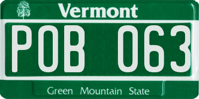 VT license plate POB063