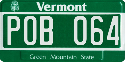 VT license plate POB064